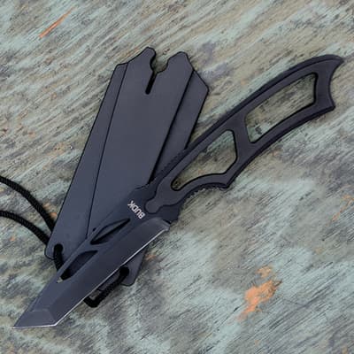 Tactical Warrior Tanto Neck Knife with Lanyard And Sheath