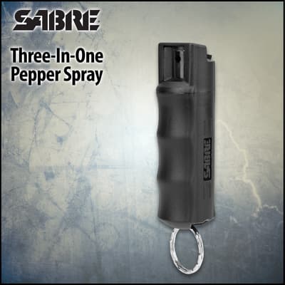 Three-in-one pepper spray with keyring attachment