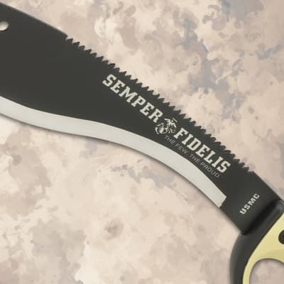 USMC Semper Fidelis Sawback Kukri With Sheath