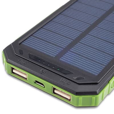 10000 MAH Solar Charger And Power Bank With Flashlight