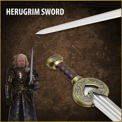 Herugrim sword with character in armor
