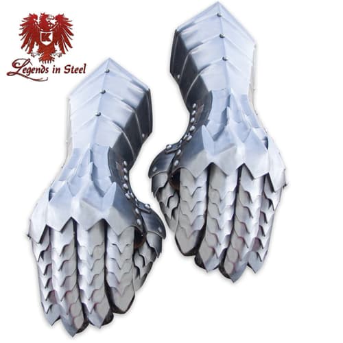 Legends in Steel Riveted Steel Gauntlets Hand Amor