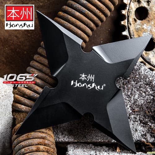 Honshu Sleek Black Throwing Star - Large