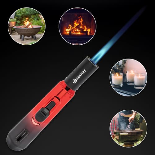 Full image showing what the Red Torch Lighter can light.