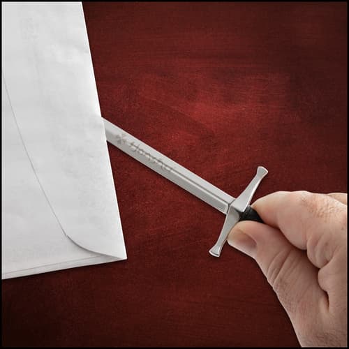 A lettter being opened with the Honshu Broadsword.