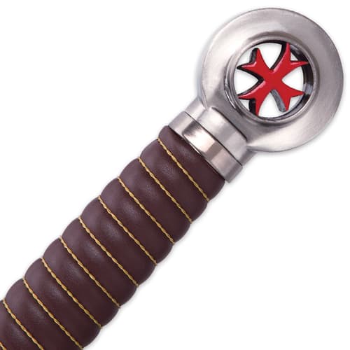 Crusader Knights Templar Sword With Wooden Display Plaque