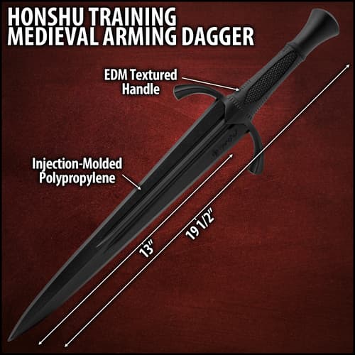 A dimension shot of the training dagger.