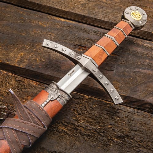 The swords have different historical inspired themes, which are carried out in the designs of their pommels and guards