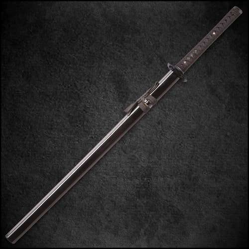 Shinwa Unbroken Night Handmade Katana / Samurai Sword - Hand Forged Black Damascus Steel - Razor Sharp, Full Tang - Fully Functional, Battle Ready, Ninja Sleek - Faux Ray Skin