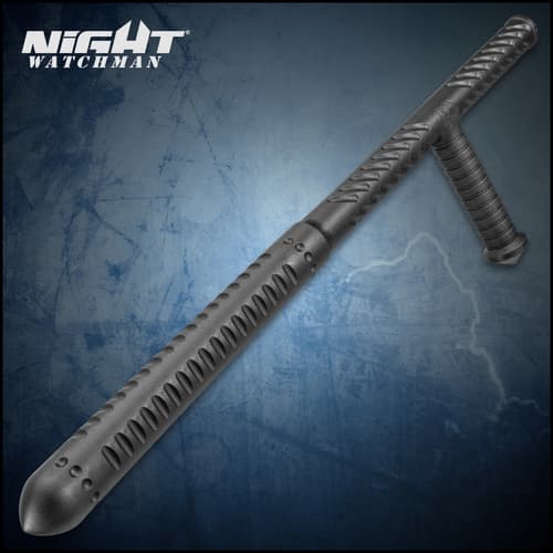 Night Watchman Tac-Tonfa Baton - Solid One-Piece Polypropylene Construction, Grippy Handle - Length 23 1/2”