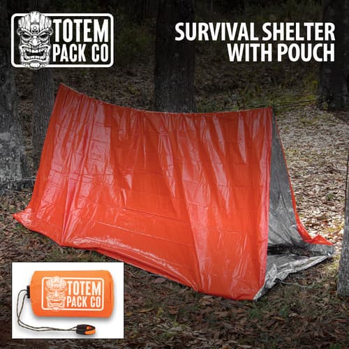 Full image of the Totem Pack Co. Survival Shelter With Pouch.