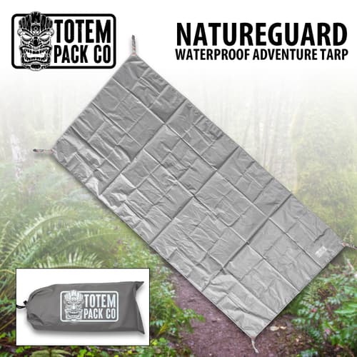 Full image of the Totem Pack Co. Natureguard Waterproof Adventure Tarp.