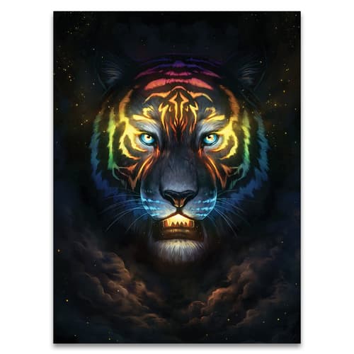 The Color Soul Blanket has vivid artwork on a black background