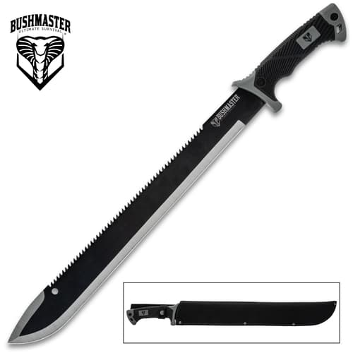 The Bushmaster Outlander Machete and its sheath.