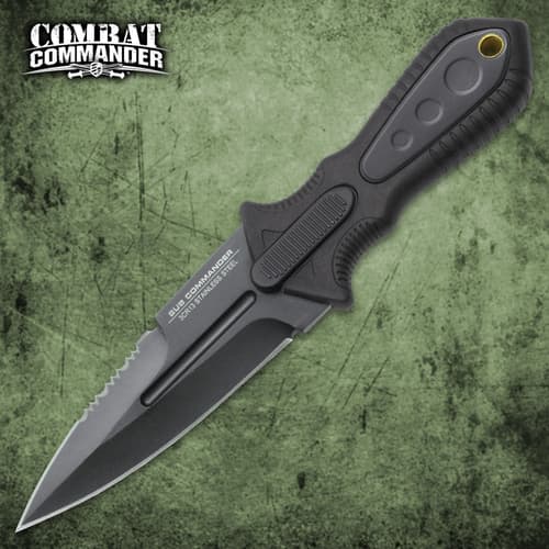 Combat Commander Sub Commander Next Generation Boot Knife - 3Cr13 Stainless Steel Blade, Brass Lanyard Hole - Length 6 1/2”