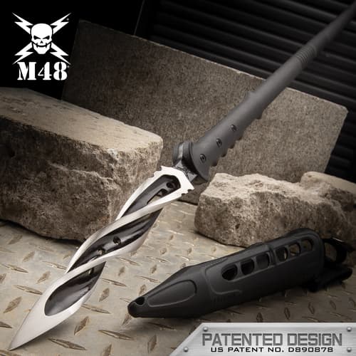 M48 Cyclone Spear With Vortec Sheath - Cast Stainless Steel Blade, Reinforced Nylon Handle - Length 48 7/8”