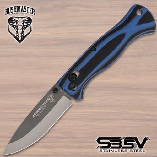 Bushmaster Explorer Blue Micarta Pocket Knife