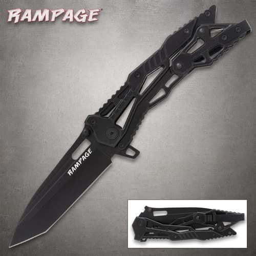 Folding knife with intricate handle design