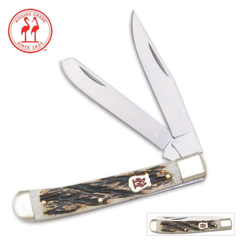 Kissing Crane Trapper Burnt Bone Knife