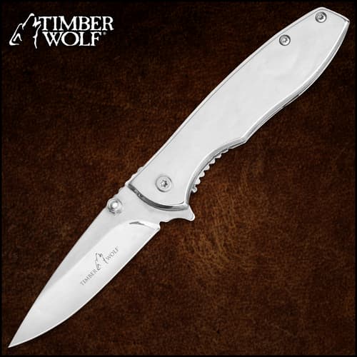 Timber Wolf Executive EDC Assisted Opening Pocket Knife - Satin Silver