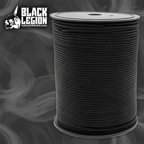 The Black Legion 1000’ Black Paracord is multi-purpose and is made for extremely versatile use