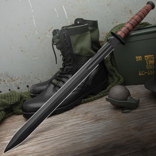 The 1942 Double-Edge Marine Combat Sword is inspired by the trusty weapon US Marines carried during World War II