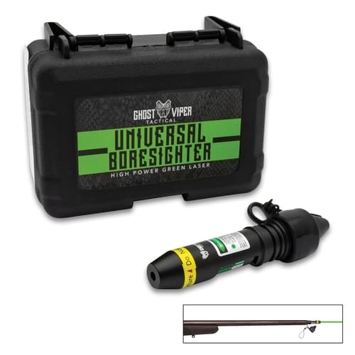 Advanced Optics Universal Green Boresighter - Magnetically Attaches, Daylight Visible Laser, Aluminum Body, Rubber Over-Molding