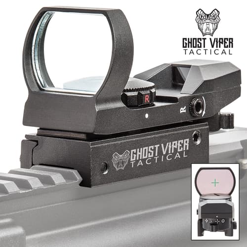 GVT Tactical Combat Reflex Sight - Eight Reticles, 33MM Lens With Anti-Glare, Red And Green Dot Sight, Integrated Rail