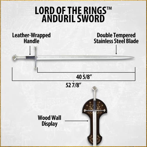 Details and features of King Elessar's Anduril Sword Replica