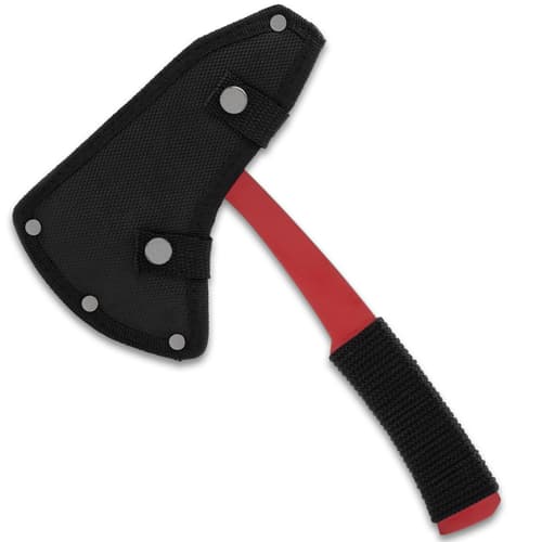 The red axe with its blade cover