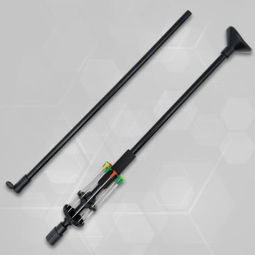 The blowgun shown broken down into two pieces