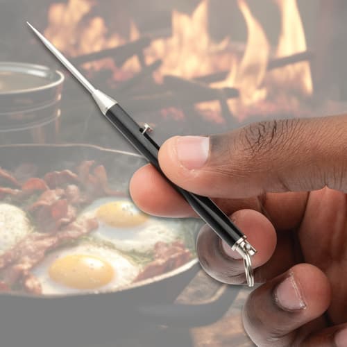 Black Titanium Spring Toothpick in hand