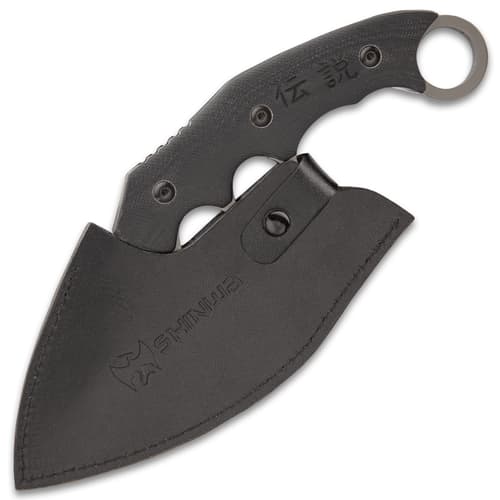 Shinwa Yaobai Ulu Knife And Sheath - 3Cr13 Stainless Steel Blade, Non-Reflective Finish, G10 Handle Scales - Length 7 3/4”