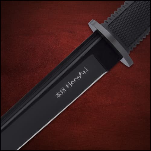 United Cutlery Honshu Midnight Forge Tanto - Stainless Steel, Black Blade, TPR Handle, Steel Guard And Pommel