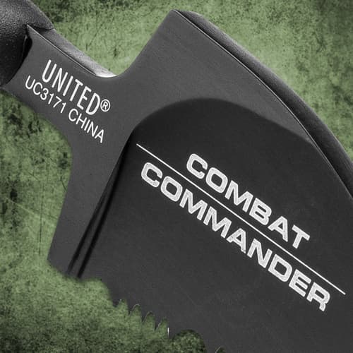 Combat Commander Mini Black Push Dagger - Sheath Has Keyring And Clip - Serrated Blade - 2 3/4” Length