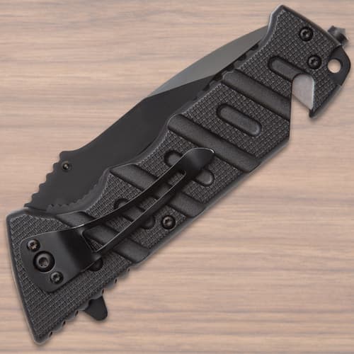 SHTF Bushmaster Tactical Black Pocket Knife