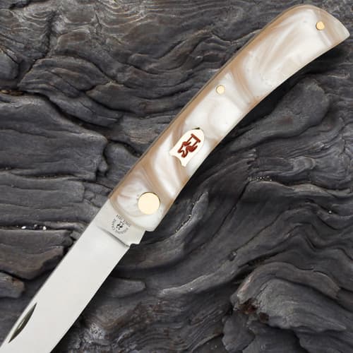 Kissing Crane Pearl Pocket Farmer Pocket Knife