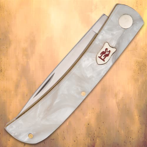 Kissing Crane Pearl Pocket Farmer Pocket Knife
