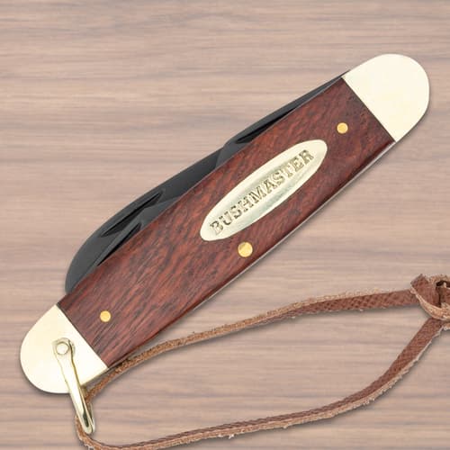 A view of the pocket knife's handle