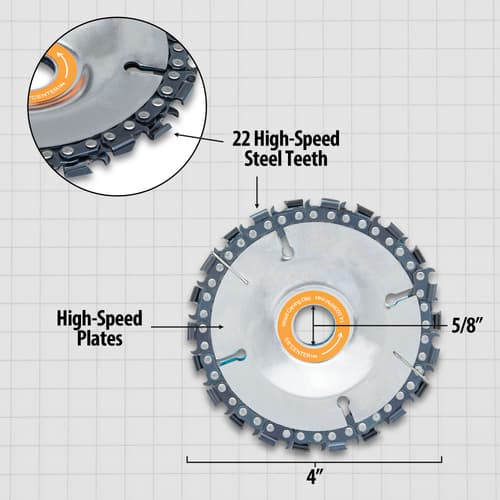 Details and features of Wood Carving Disc.