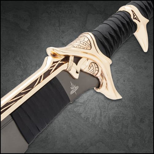 Savathos Mithrodin Gold War Sword guard and handle