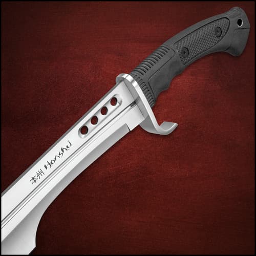 Honshu Spartan Sword And Sheath - 7Cr13 Stainless Steel Blade, Grippy TPR Handle, Stainless Steel Guard - Length 23”