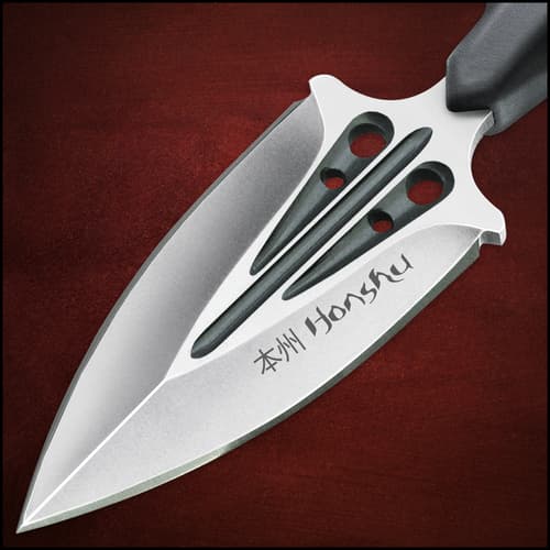 Honshu Small Covert Defense Push Dagger And Sheath - 7Cr13 Stainless Steel Blade, Molded TPR Handle - Length 4 3/4”