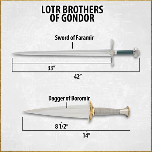 Dimensions of Faramir's sword and Boromir's dagger
