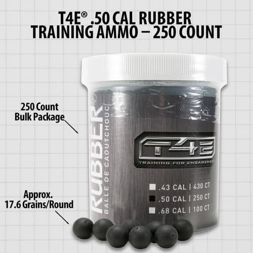 T4E .50 cal rubber ammo, 250 count package