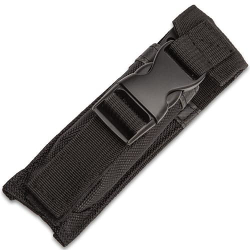 Black nylon sheath with buckle closure