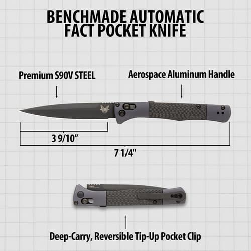 Diagram of Benchmade automatic pocket knife