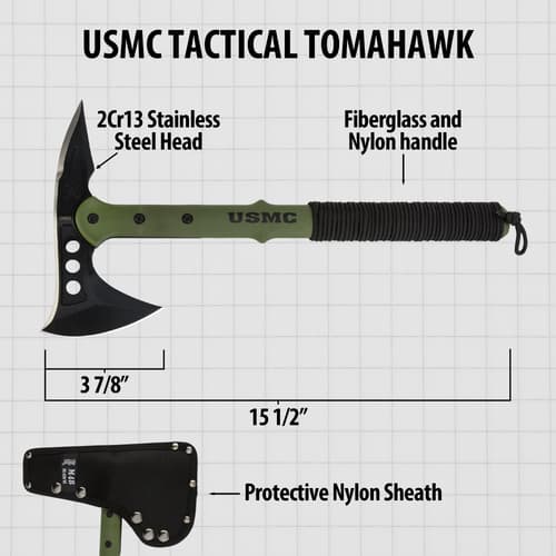 Diagram of USMC tactical tomahawk with specifications
