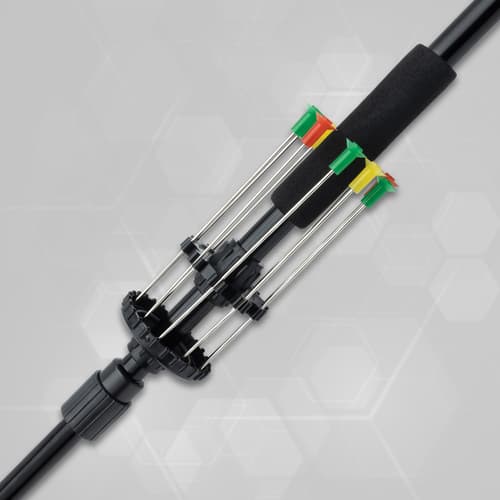 A detailed view of the blowdarts in their quiver