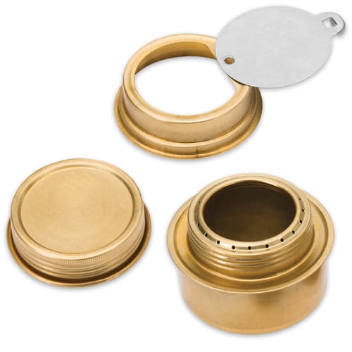 Trailblazer Brass Alcohol Burner With Screw-On Lid